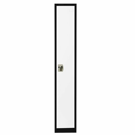 Adiroffice Large Single Door Locker, Black Body With White Doors, 4PK ADI629-201-B-W-PKG-4